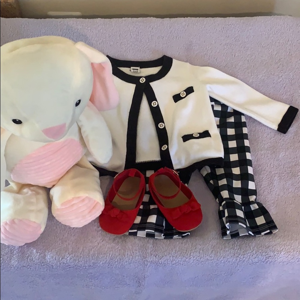 Janie and Jack Sweater & Checkered Flare Pants